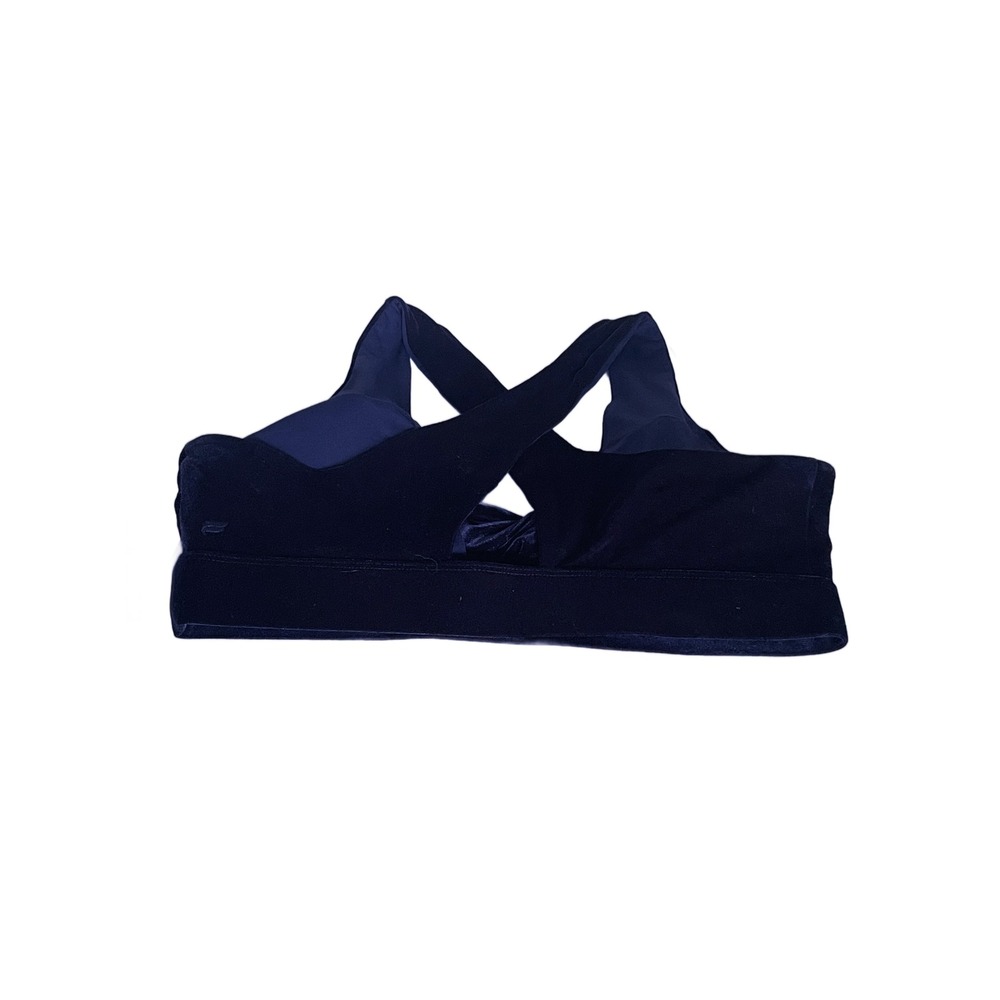 NWT Blue Fabletics Sports Bra Oasis Twist Front Velour Athleisure Loungewear XL